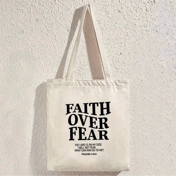 Faith over Fear Tote Bag - Picture 2 of 4